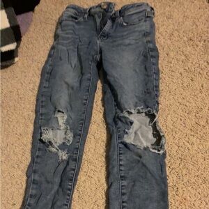 American Eagle Outfitters Women's Ripped Blue Skinny Jeans